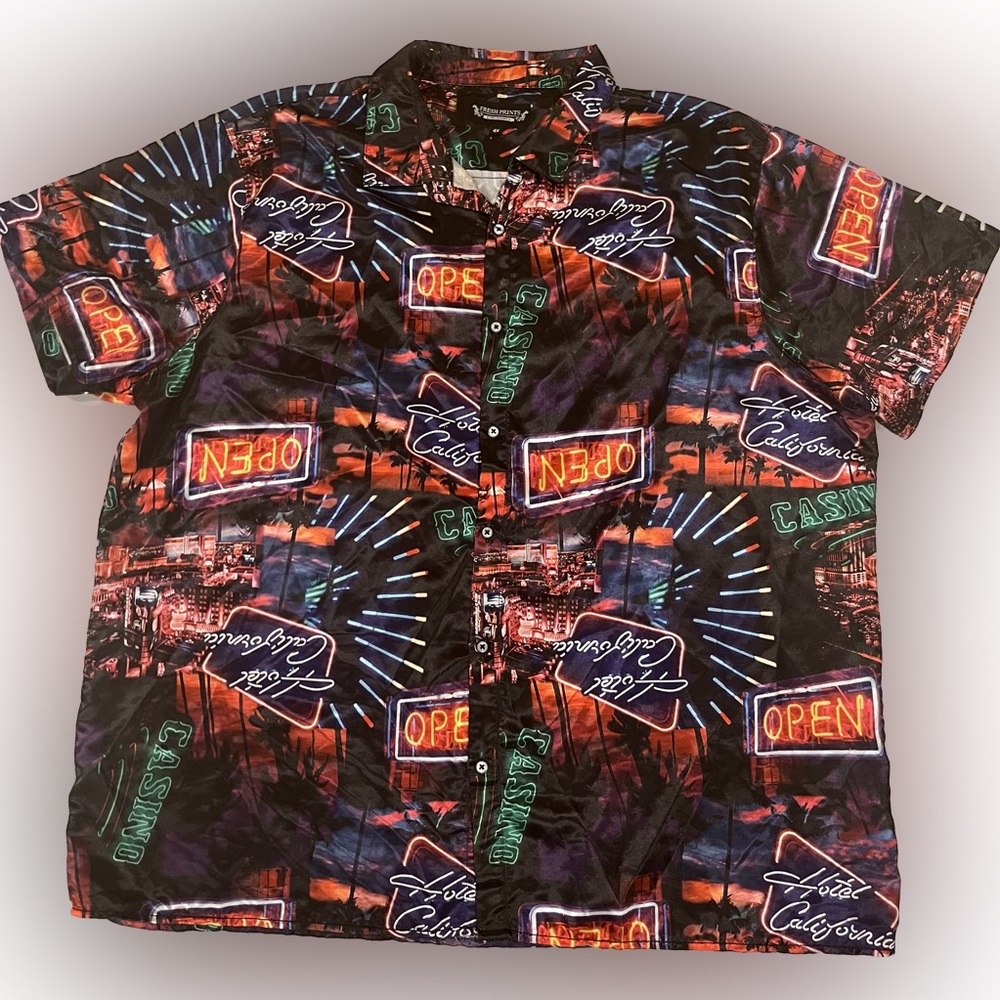Fresh Prints Drill Clothing Shirt Neon Signs Hotel California 4X All Over Print